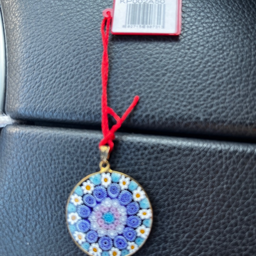Antica Murrina Venezia Blue Glass and Gold Pendant from Italy NWT - Picture 3 of 5